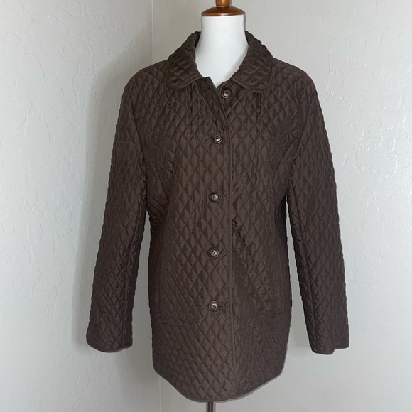 New! Marvin Richards Quilted Button Barn Jacket in Chocolate Womens Size Large🤎 - Picture 7 of 13